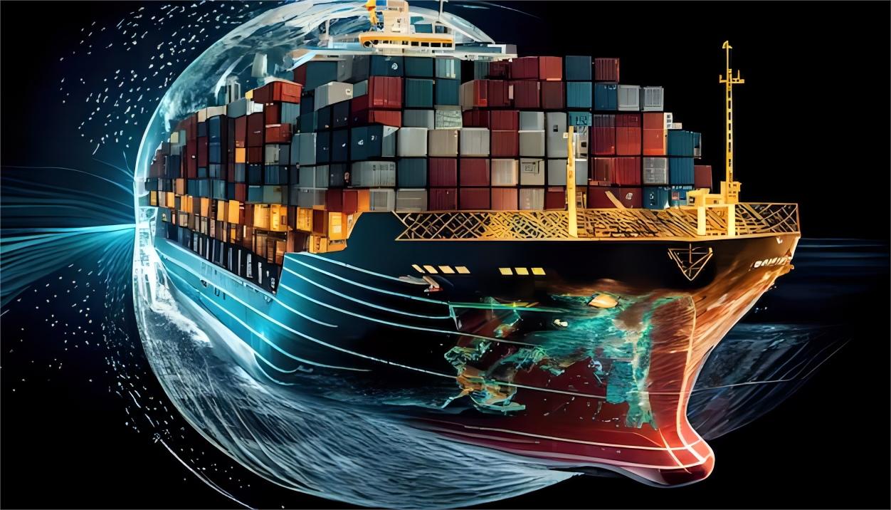 Map showing shipping route from China to Portugal