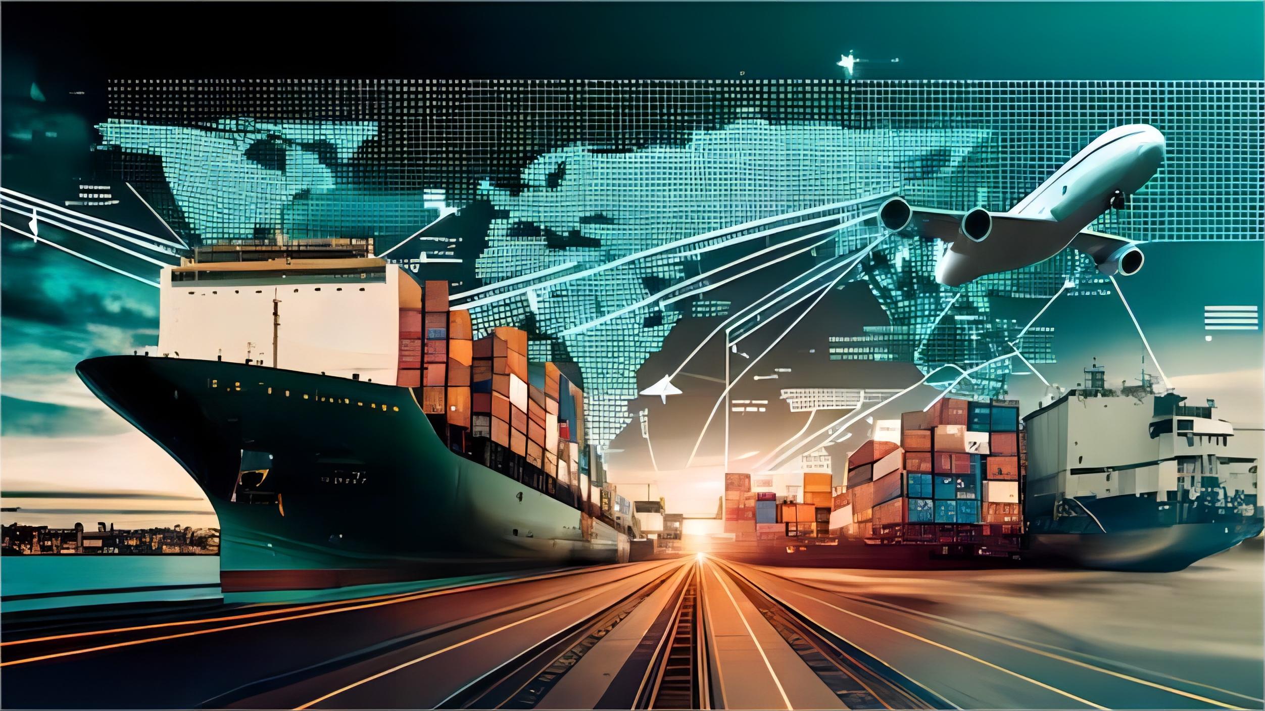 Shipping containers at a major port, ready for export