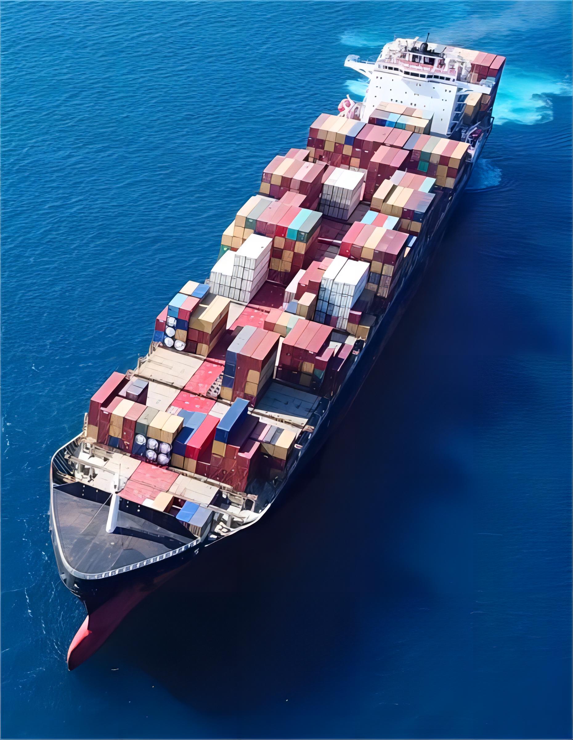 Shipping route map from China to New York